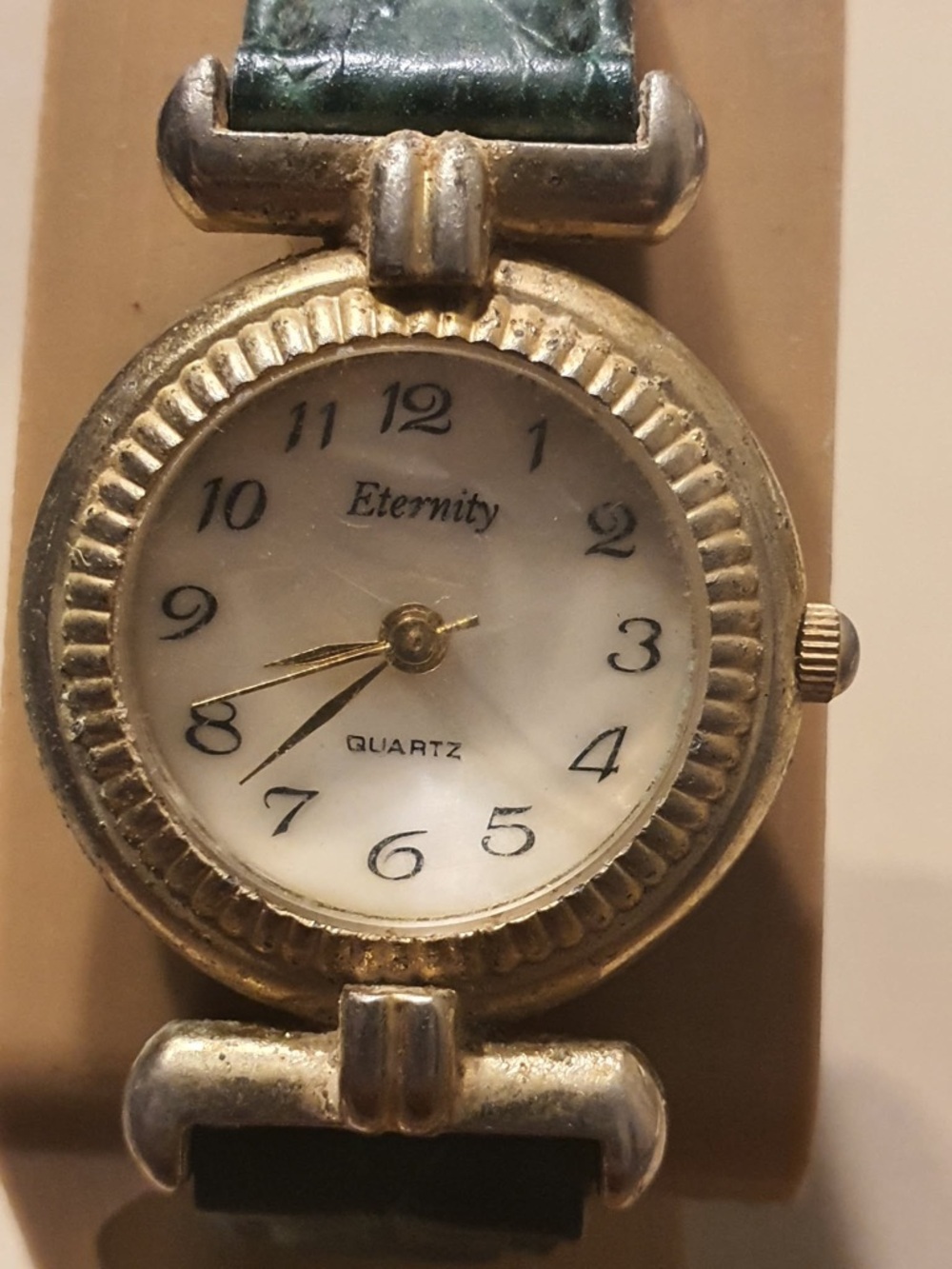 🦋10/$20🦋 Eternity Goldtone/MOP Leather Women's Watch w/Prizm Glass
